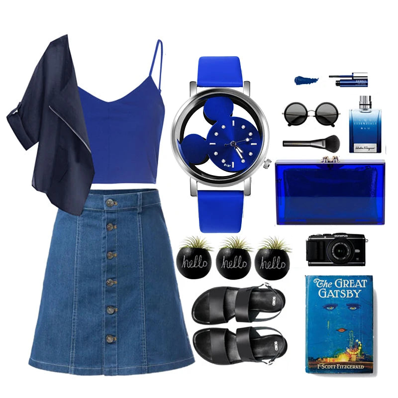 Bleu ciel, montre pour femme