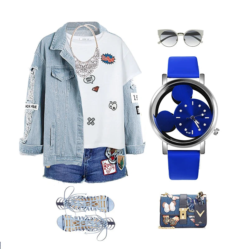 Bleu ciel, montre pour femme