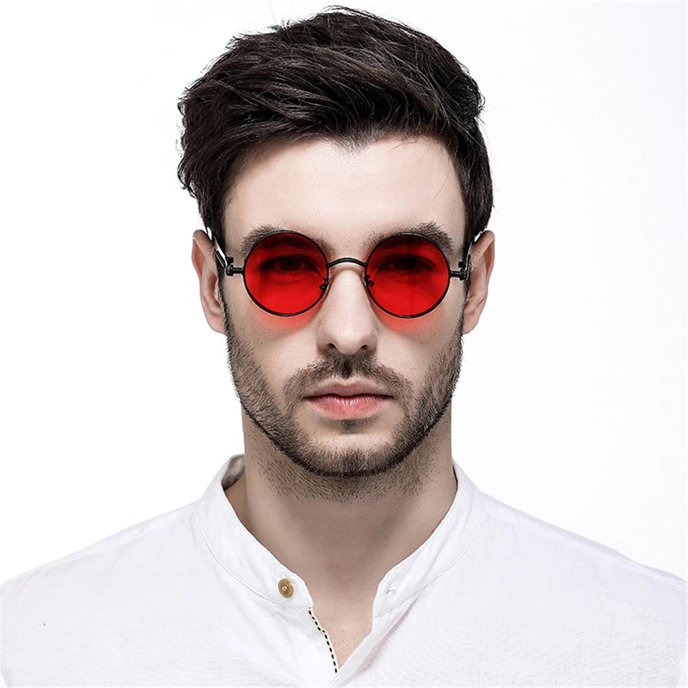 Lunettes de soleil vintage steampunk rouges pour hommes