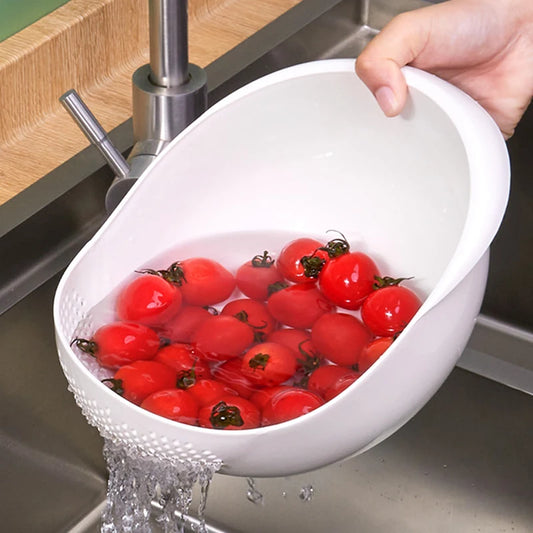 Passoire à riz en plastique avec poignées pour évier de cuisine