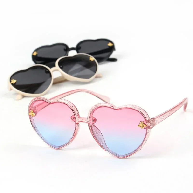 Lunettes de soleil tendance pour enfants en forme de cœur