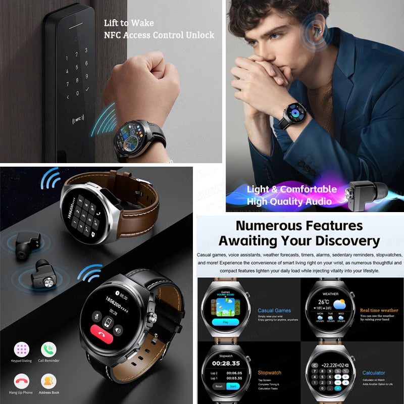 Montre intelligente pour homme avec ecouteur