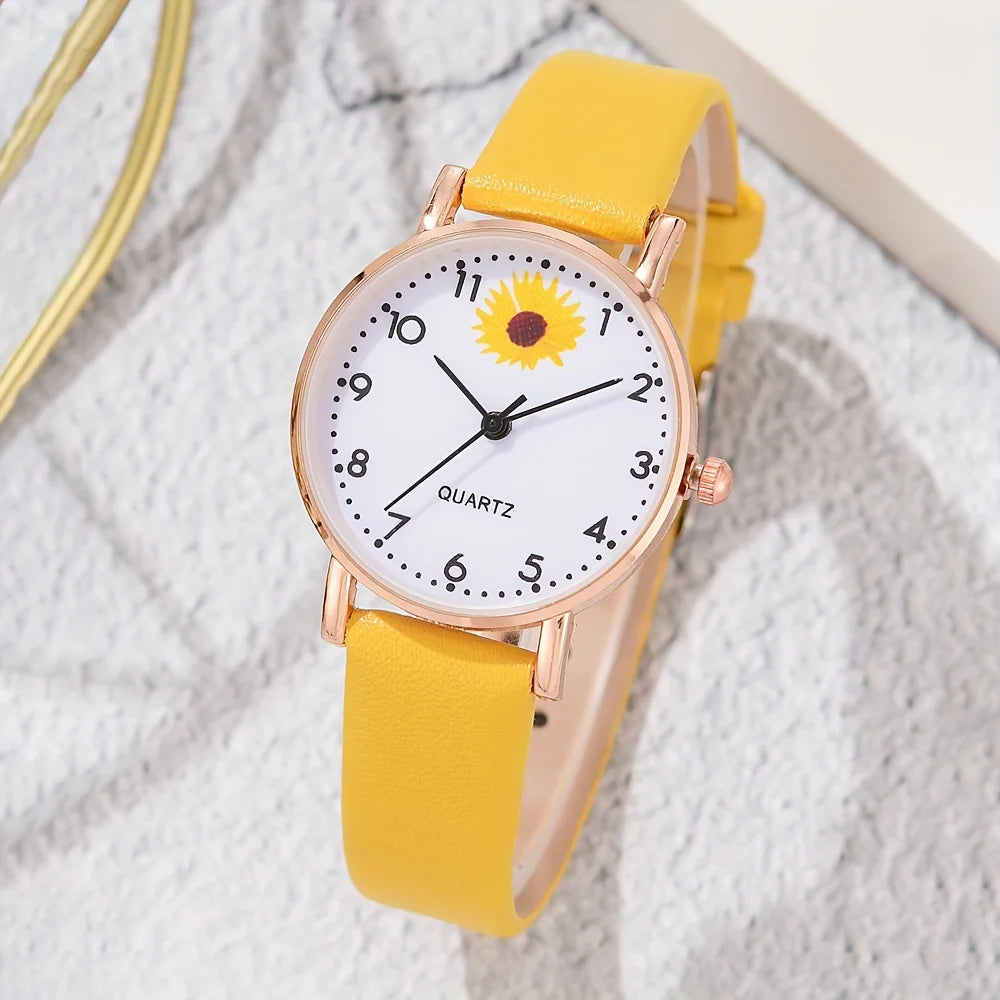 Fleur marguerite , montre pour femme