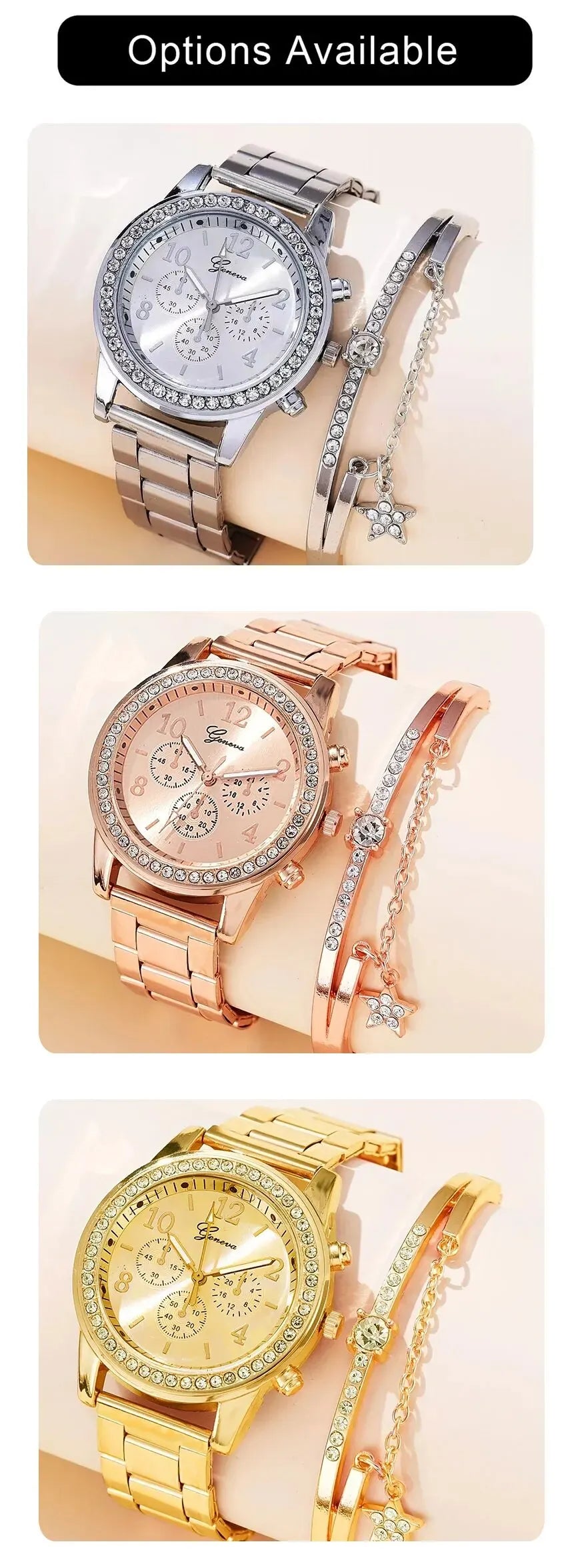 Diamant cristal, montre pour femme