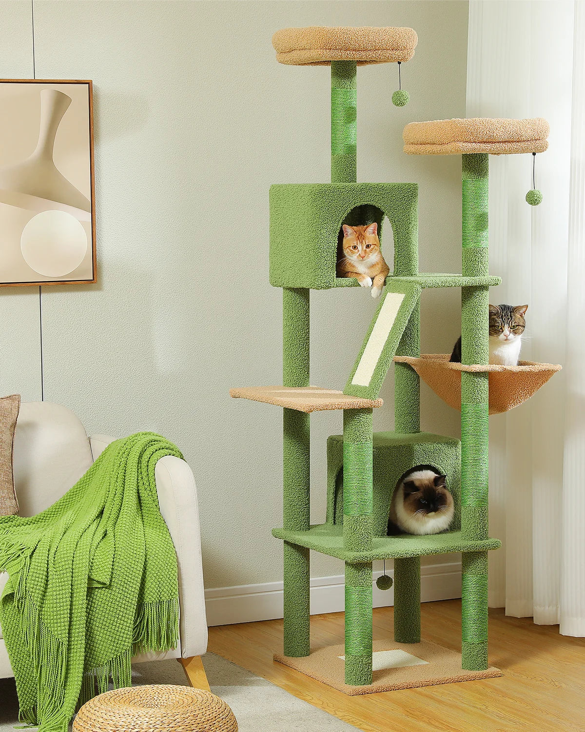 Grand arbre à chat d'intérieur de 180 cm