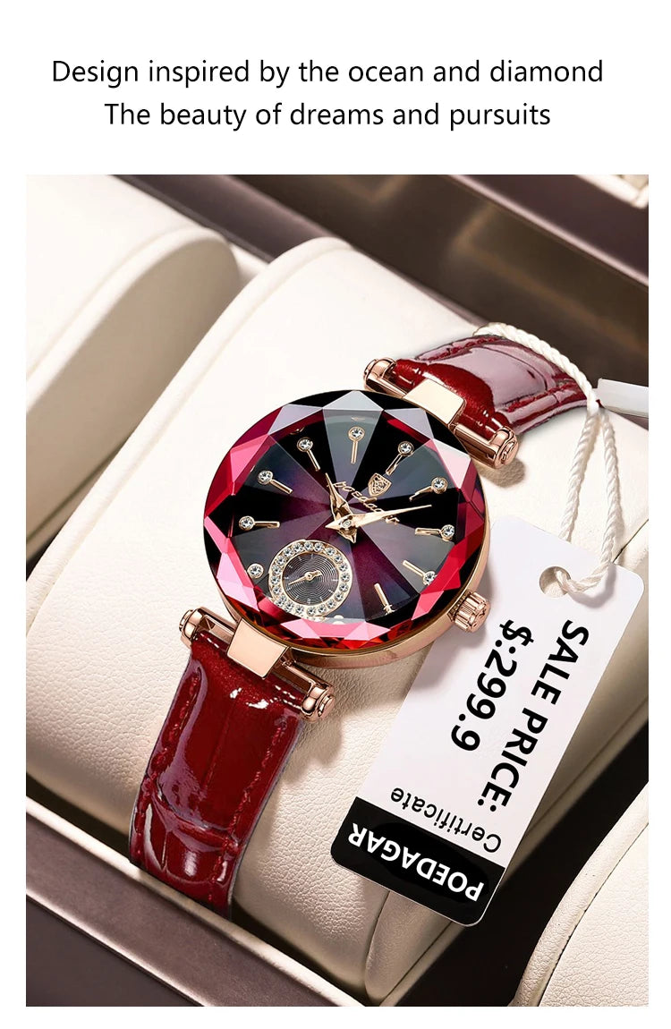 Diamant rouge, montre pour femme