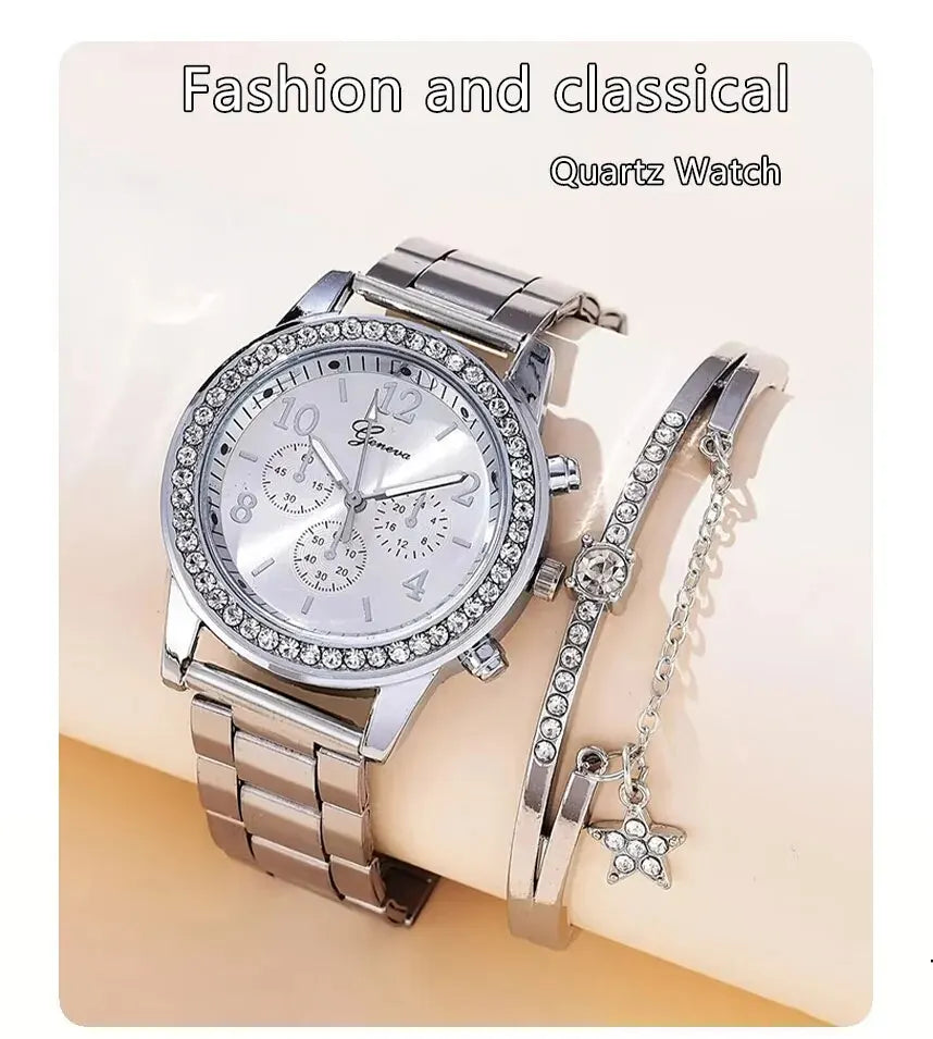 Diamant cristal, montre pour femme