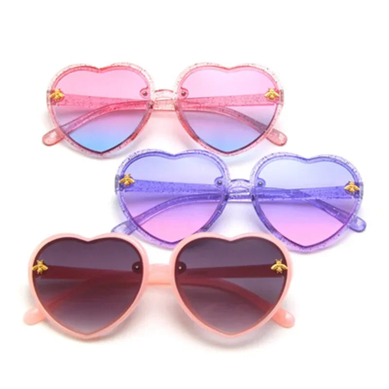 Lunettes de soleil tendance pour enfants en forme de cœur