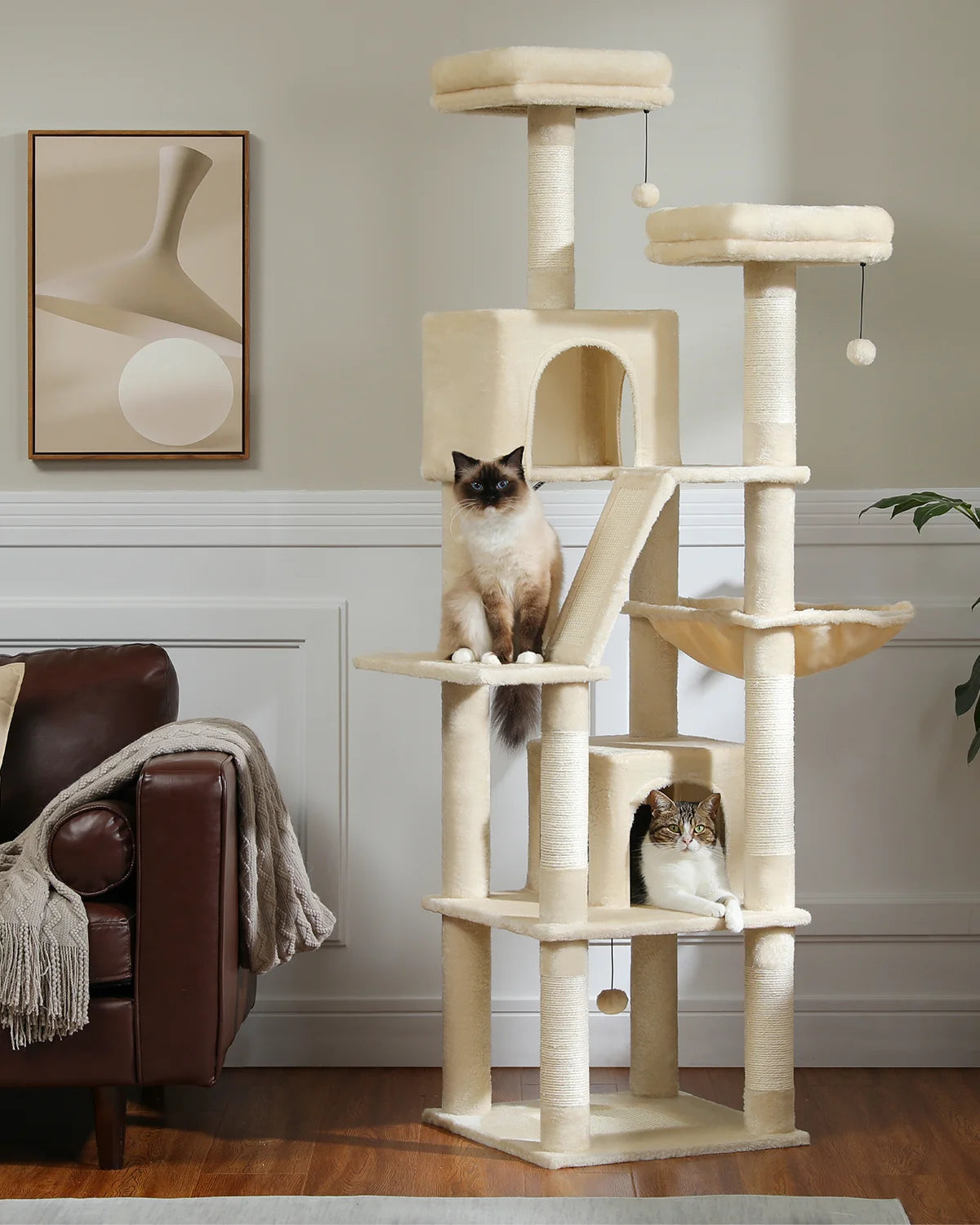 Grand arbre à chat d'intérieur de 180 cm