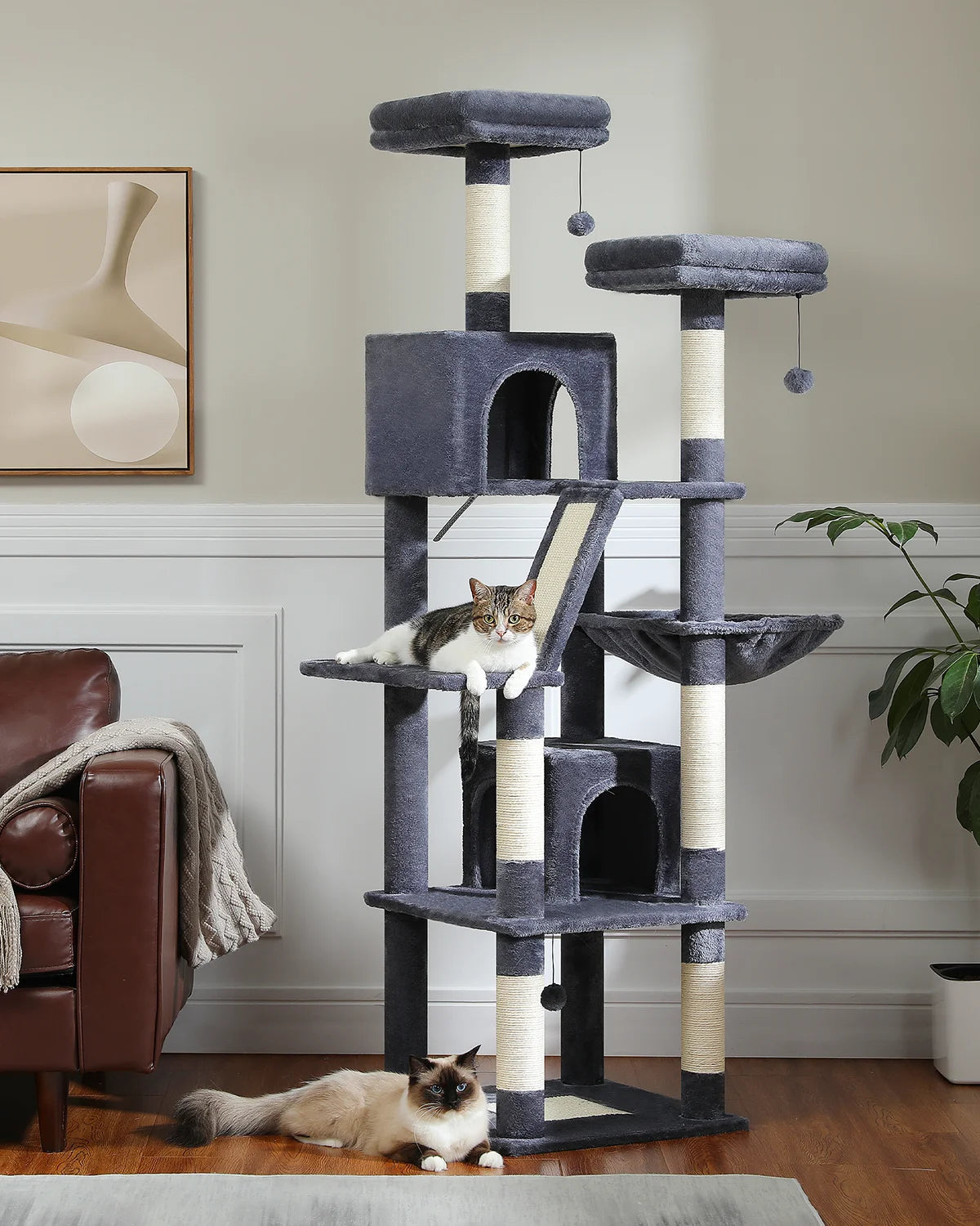 Grand arbre à chat d'intérieur de 180 cm