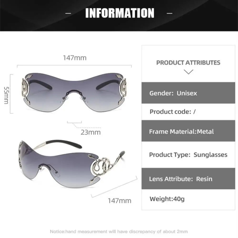 Lunettes de soleil sans monture  pour femmes,