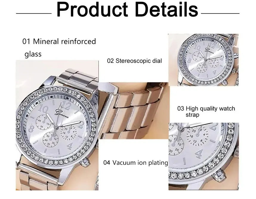 Diamant cristal, montre pour femme