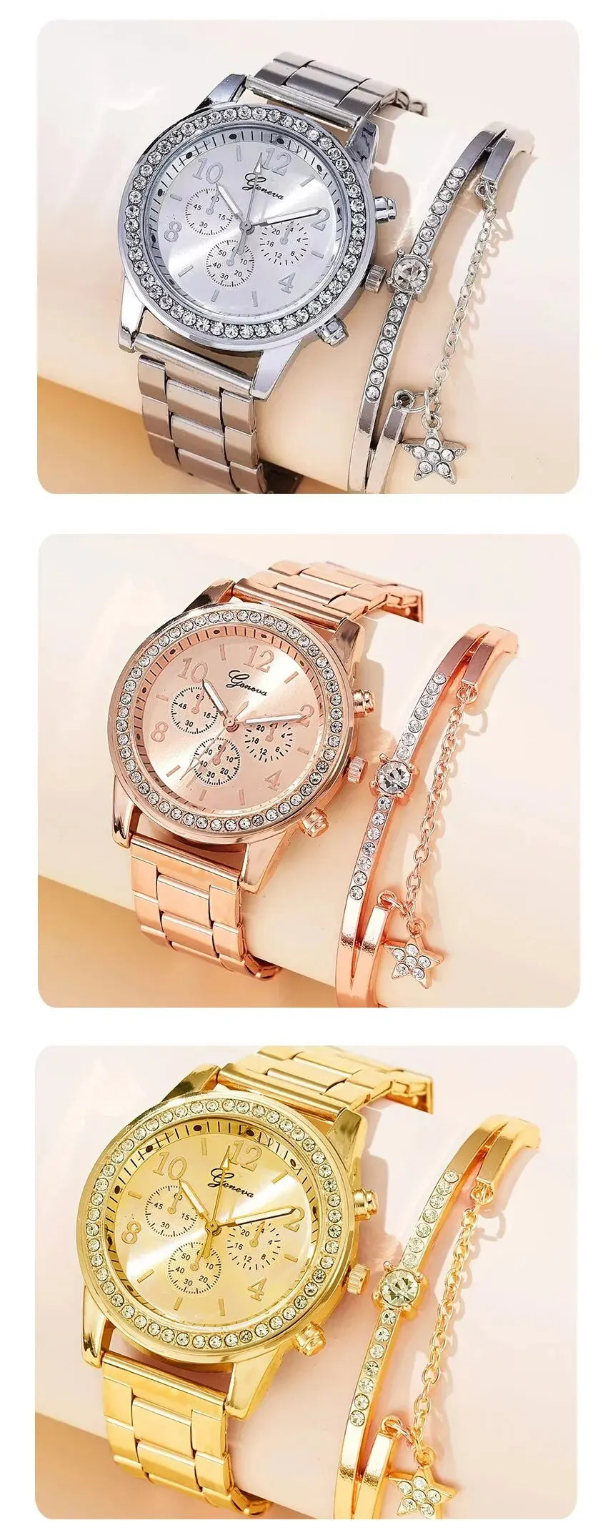 Diamant cristal, montre pour femme