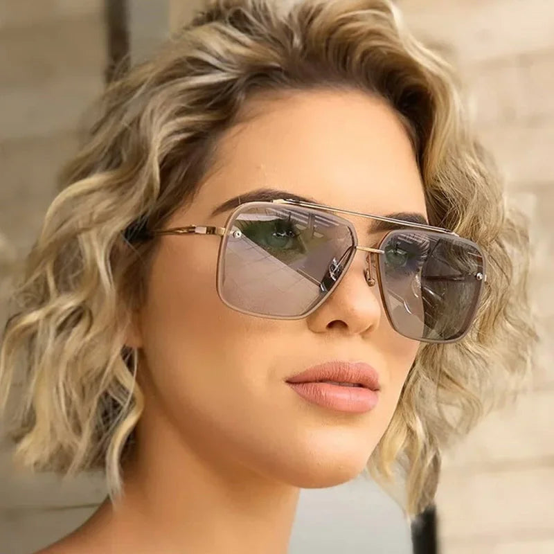 Lunettes de soleil carrées classiques tendance pour hommes et femmes,